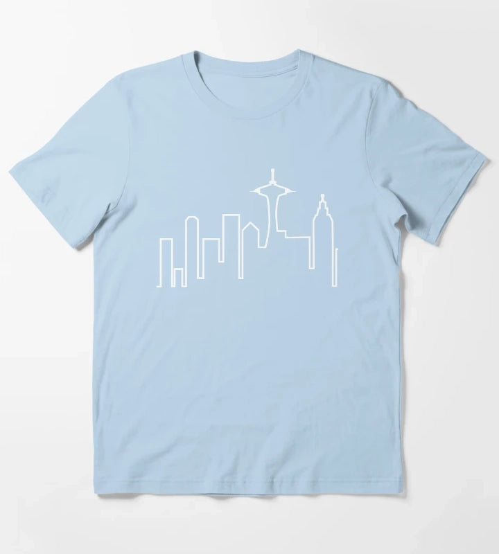 Seattle Skyline Frasier T-Shirt Sky Blue