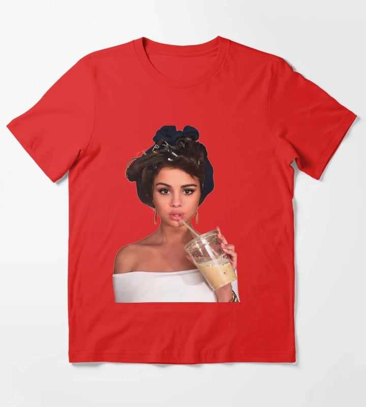 Selena Gomez Coffee T-Shirt Red
