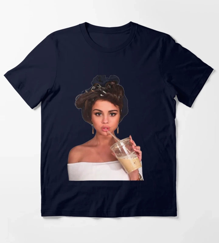 Selena Gomez Coffee T-Shirt Navy