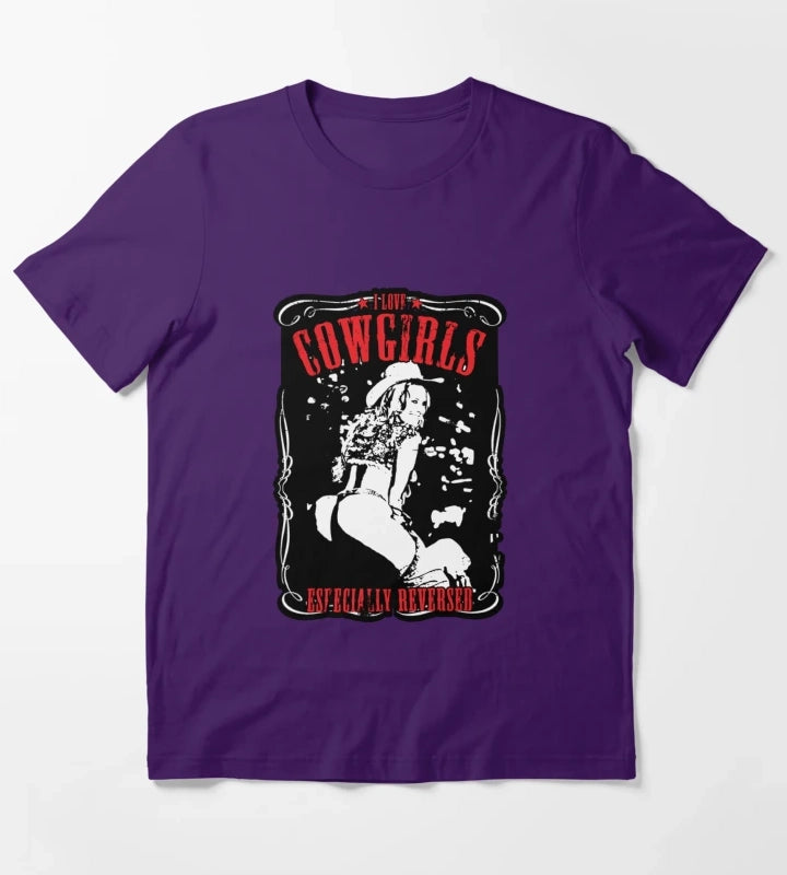 Sexy Reverse Cowgirl T-Shirt Purple