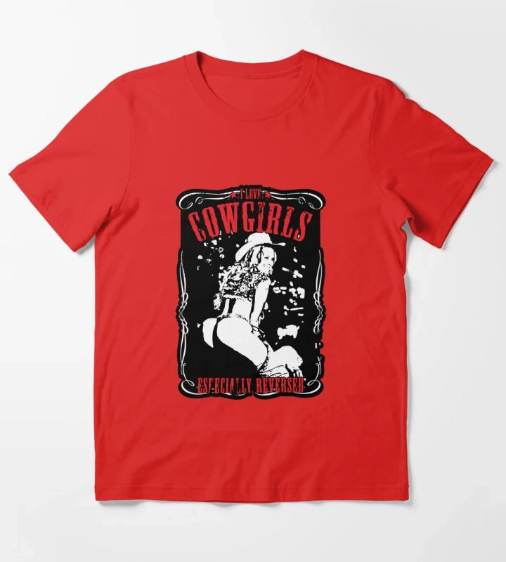 Sexy Reverse Cowgirl T-Shirt Red