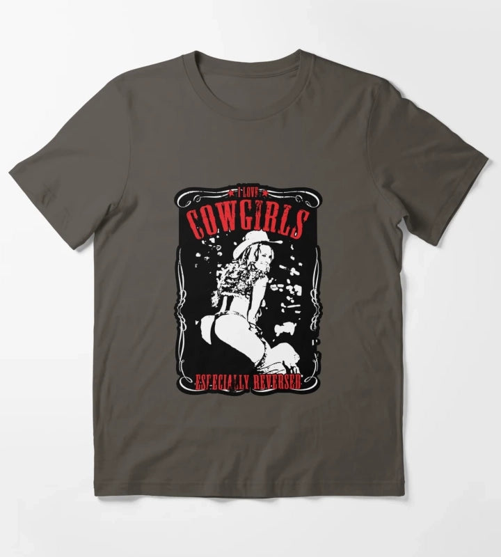 Sexy Reverse Cowgirl T-Shirt Dark Grey