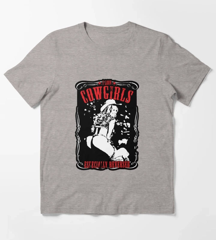 Sexy Reverse Cowgirl T-Shirt Heather Grey