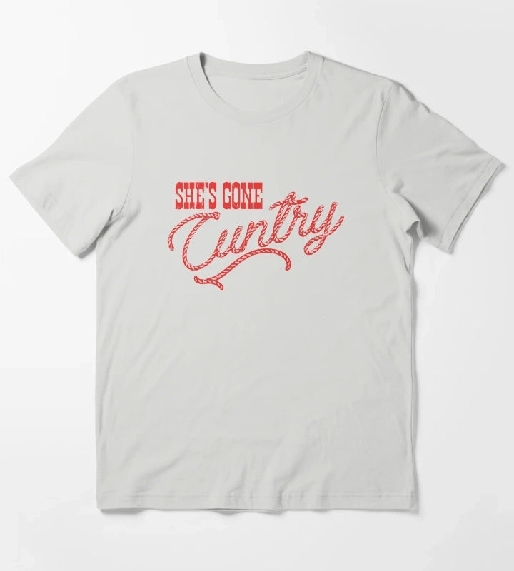 Shes Gone Cuntry T-Shirt Light Grey