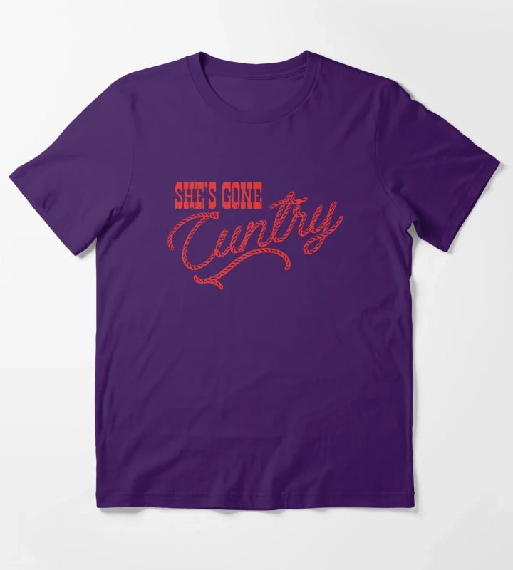 Shes Gone Cuntry T-Shirt Purple