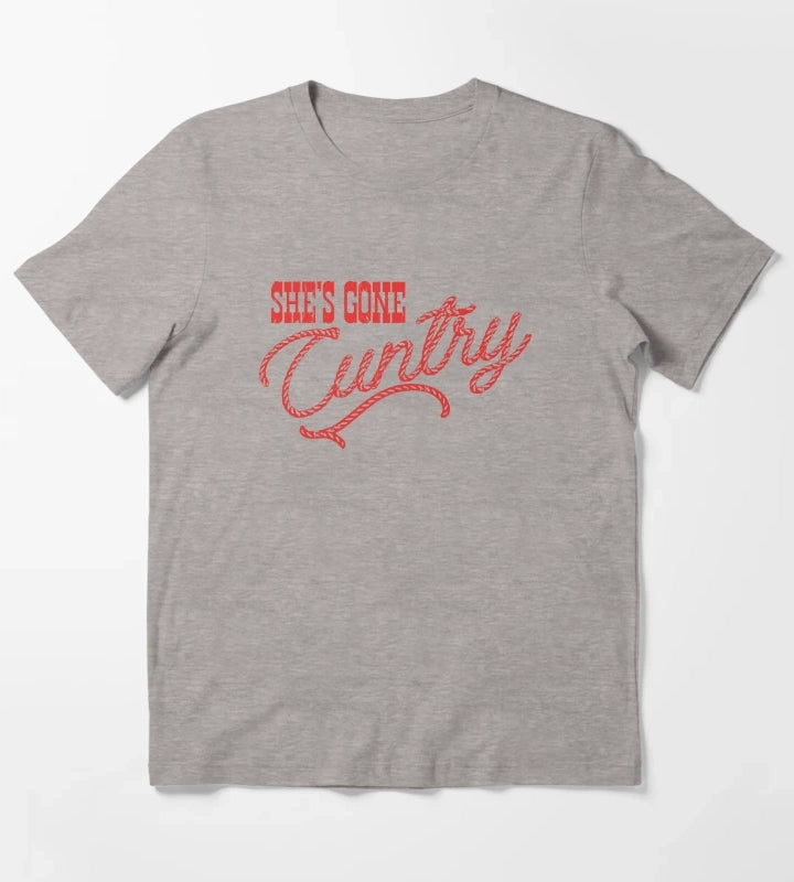 Shes Gone Cuntry T-Shirt Heather Grey