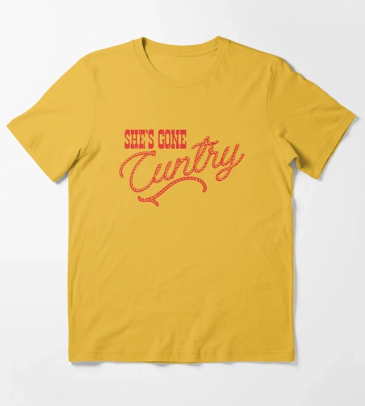Shes Gone Cuntry T-Shirt Yellow
