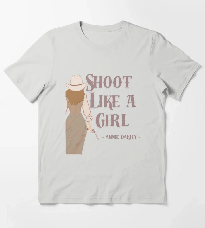 Shoot like a girl Annie Oakley T-Shirt Light Grey