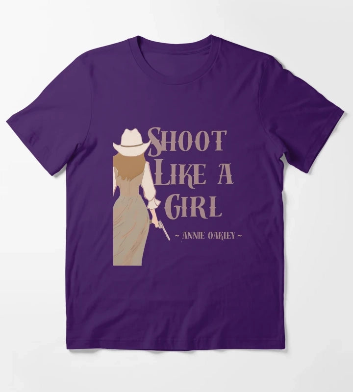 Shoot like a girl Annie Oakley T-Shirt Purple