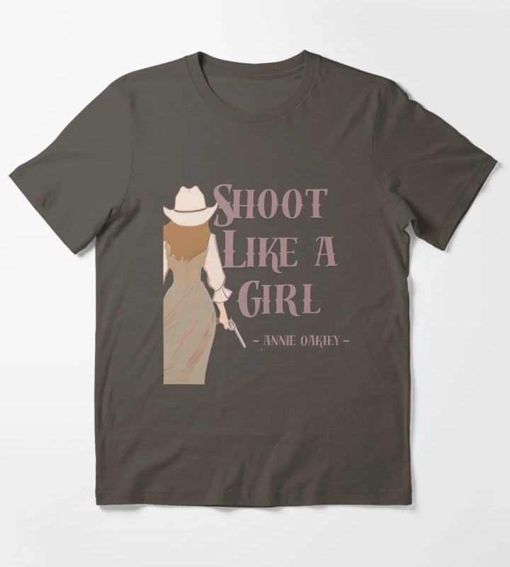 Shoot like a girl Annie Oakley T-Shirt Dark Grey