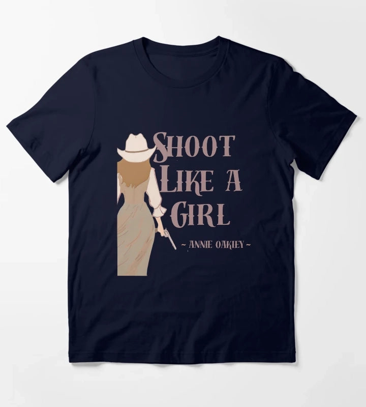 Shoot like a girl Annie Oakley T-Shirt Navy