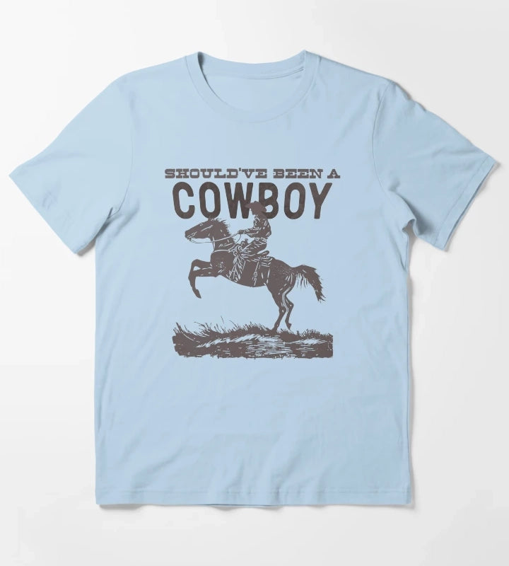 Shouldve Been a Cowboy Toby Lyrics T-Shirt Sky Blue