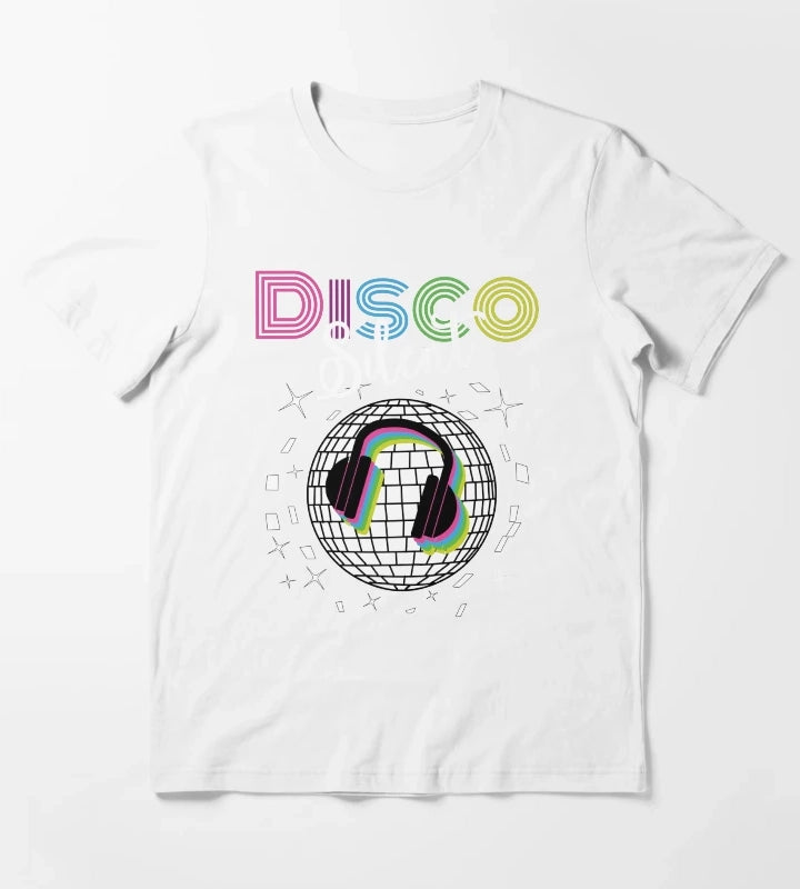 Silent Disco Headphones 70s Silent Party Themed T-Shirt White