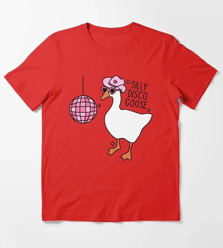 Silly Disco Goose T-Shirt Red