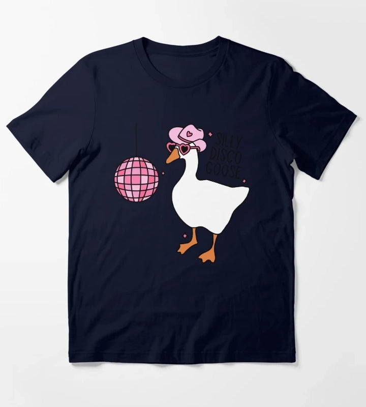 Silly Disco Goose T-Shirt Navy
