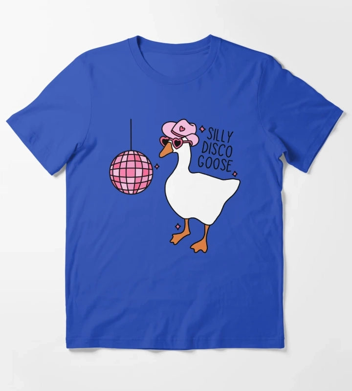 Silly Disco Goose T-Shirt Blue
