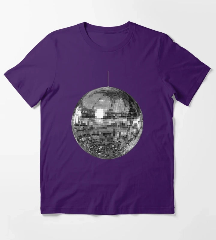 Silver Disco Ball T-Shirt Purple