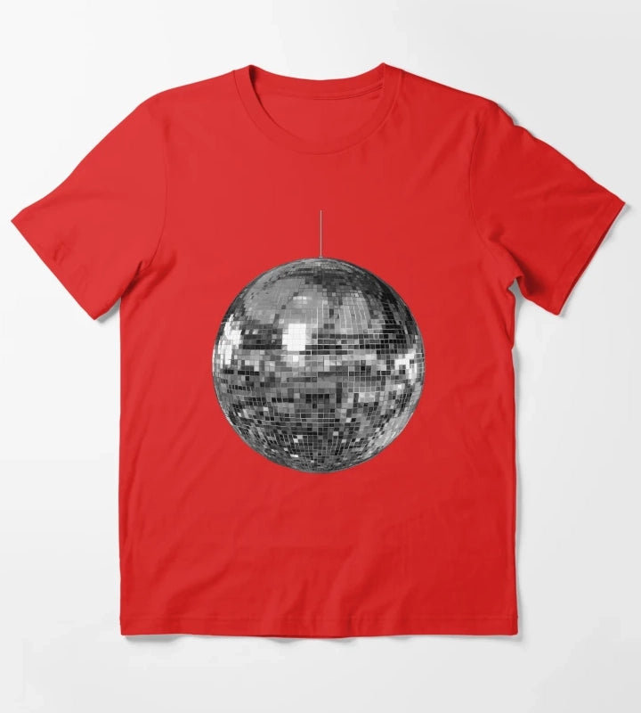 Silver Disco Ball T-Shirt Red
