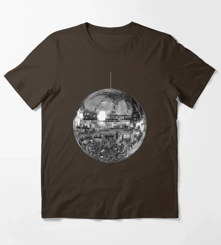 Silver Disco Ball T-Shirt Brown