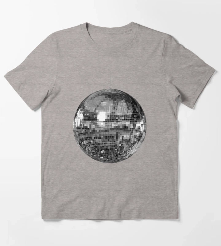 Silver Disco Ball T-Shirt Heather Grey