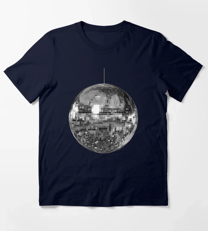 Silver Disco Ball T-Shirt Navy