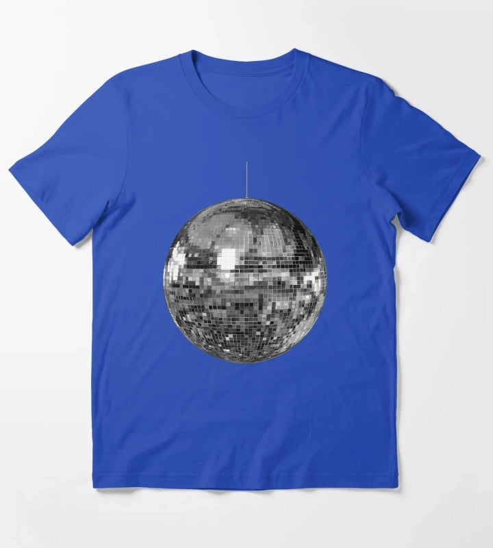 Silver Disco Ball T-Shirt Blue
