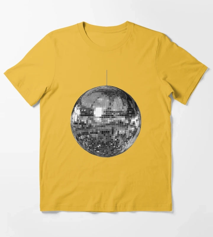 Silver Disco Ball T-Shirt Yellow