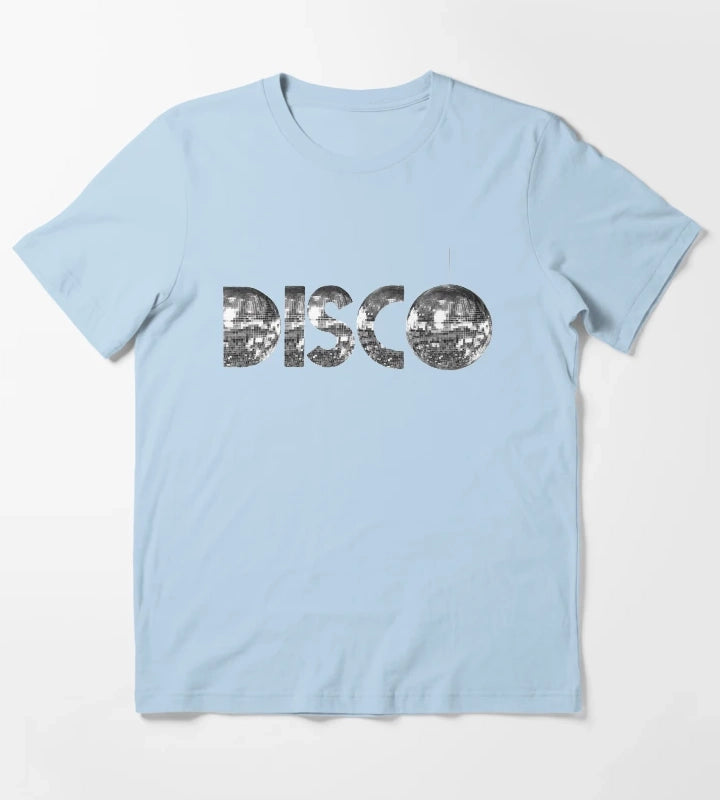 Silver Disco T-Shirt Sky Blue