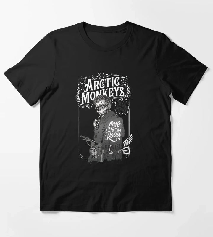 Skeleton Biker Rock Band Song Quotes T-Shirt