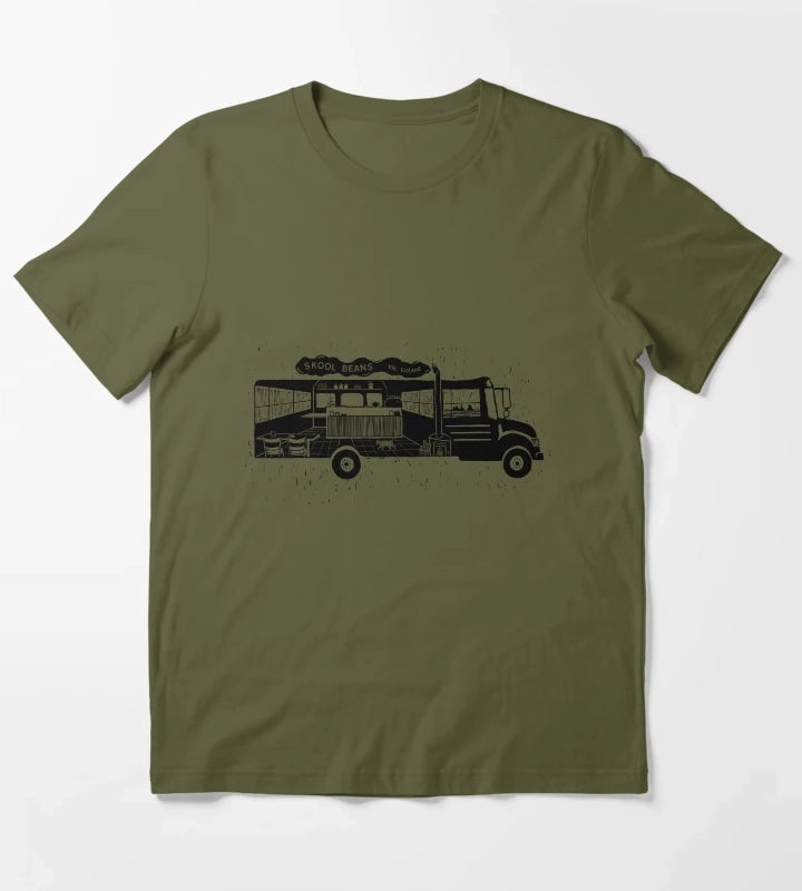 Skool Beans Cafe T-Shirt Olive Green