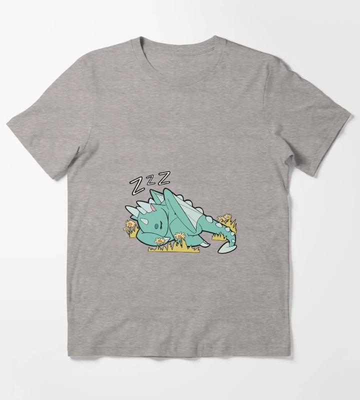 Sleeping Spark the Dragon Simple T-Shirt Heather Grey