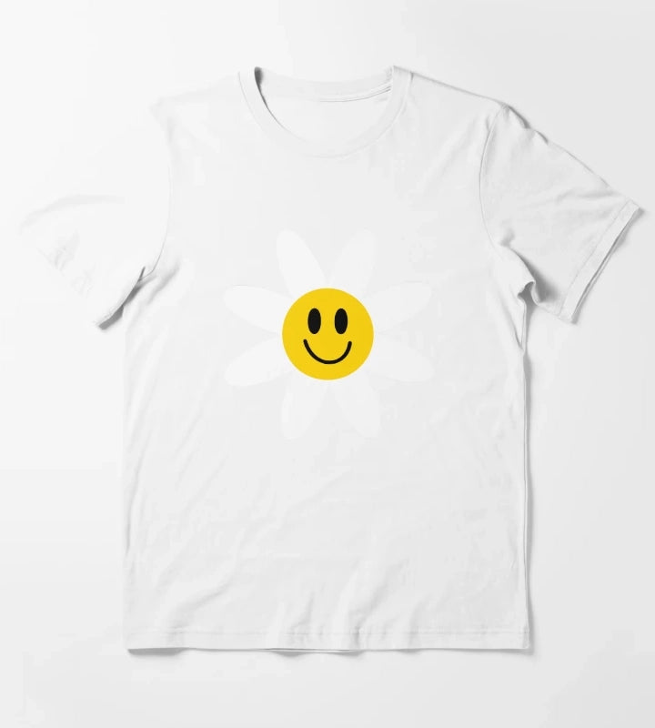 Smiling Daisies Blue T-Shirt White