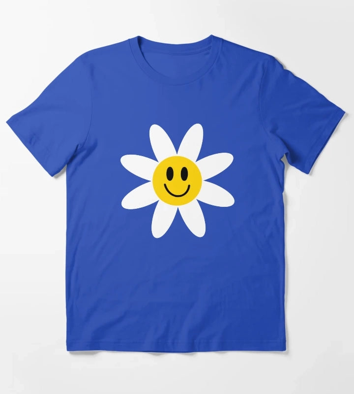 Smiling Daisies Blue T-Shirt Blue