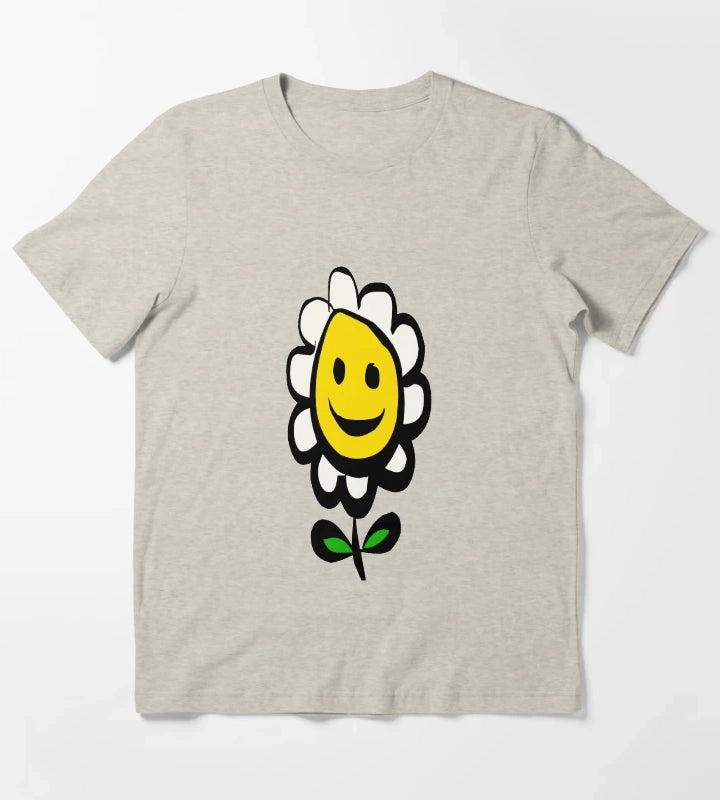 Smiling Daisy Flower T-Shirt Cream
