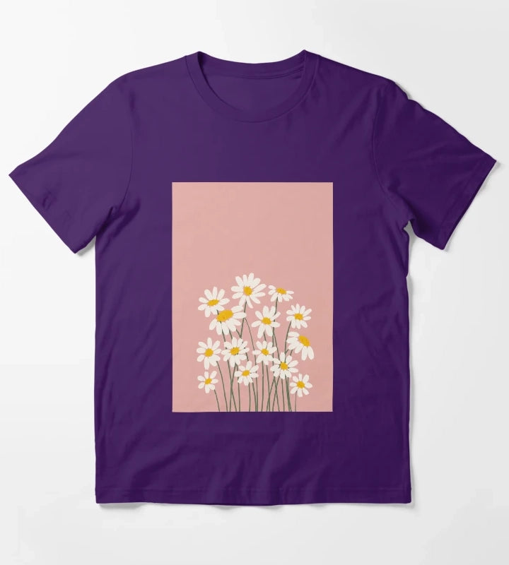 Soft daisy blooms in pastel pink T-Shirt Purple