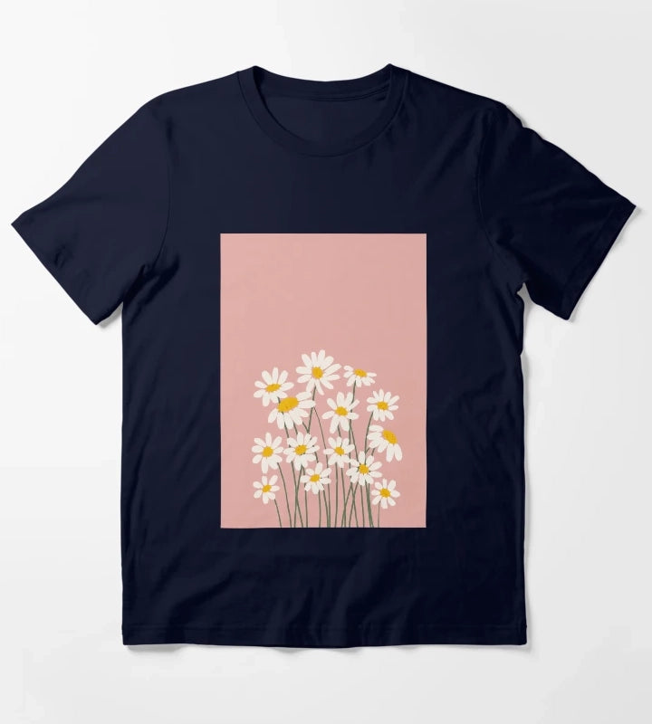 Soft daisy blooms in pastel pink T-Shirt Navy
