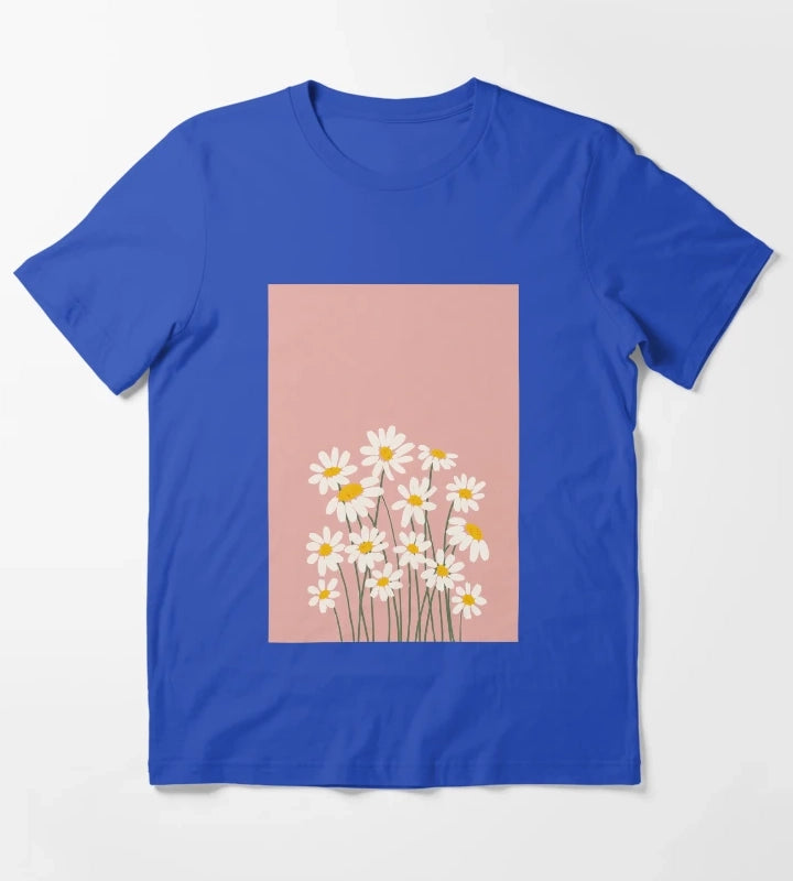 Soft daisy blooms in pastel pink T-Shirt Blue