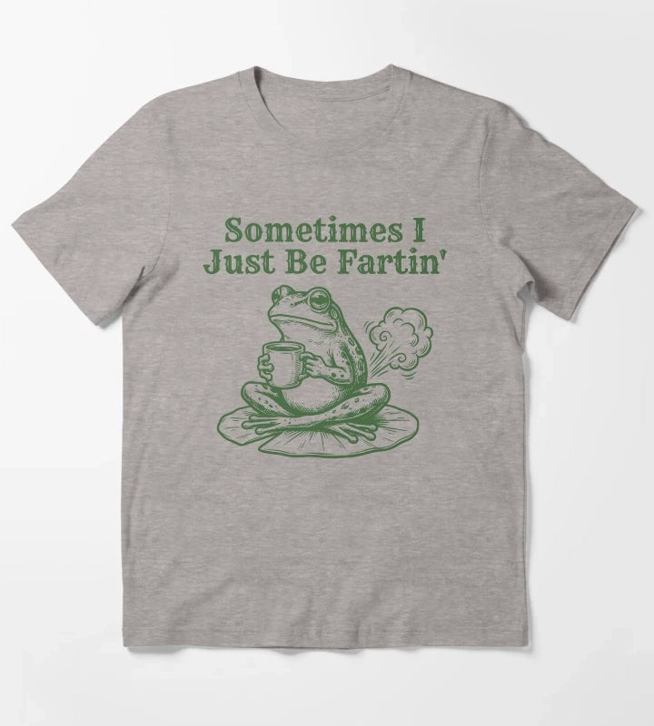 Sometimes I Just Be Fartin Funny Frog Weirdcore T-Shirt Heather Grey