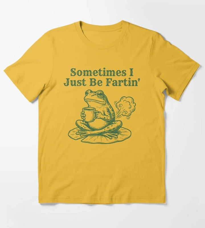 Sometimes I Just Be Fartin Funny Frog Weirdcore T-Shirt Yellow