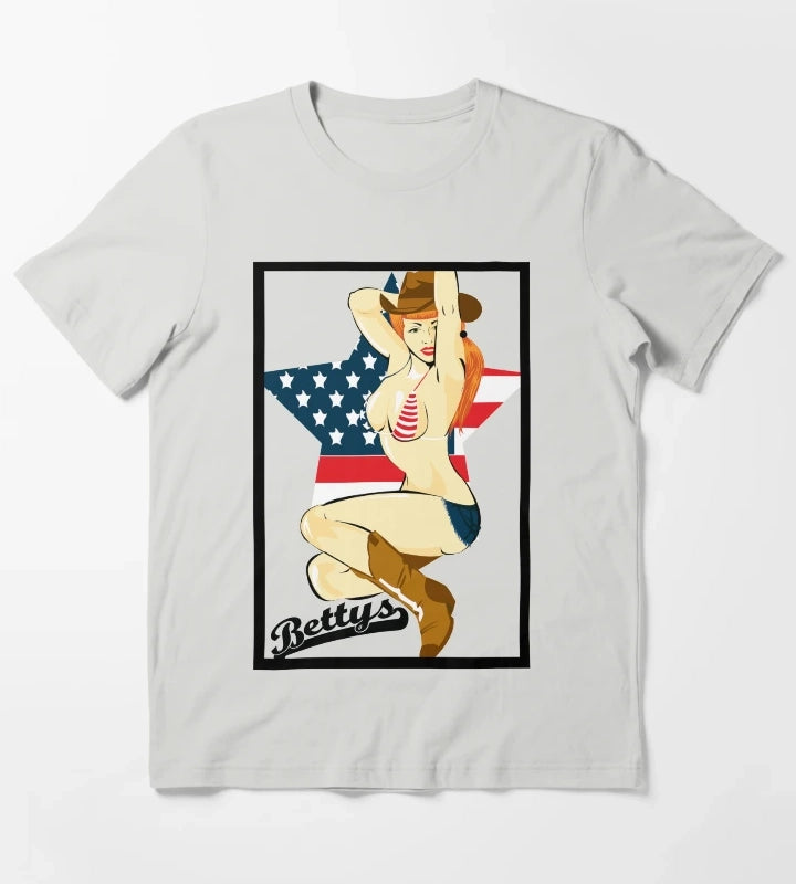 Southern Pin up T-Shirt Light Grey