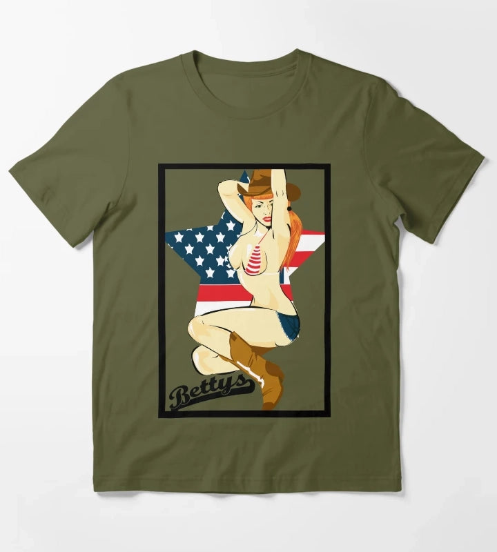 Southern Pin up T-Shirt Olive Green