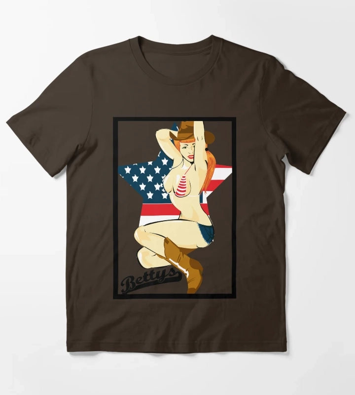 Southern Pin up T-Shirt Brown