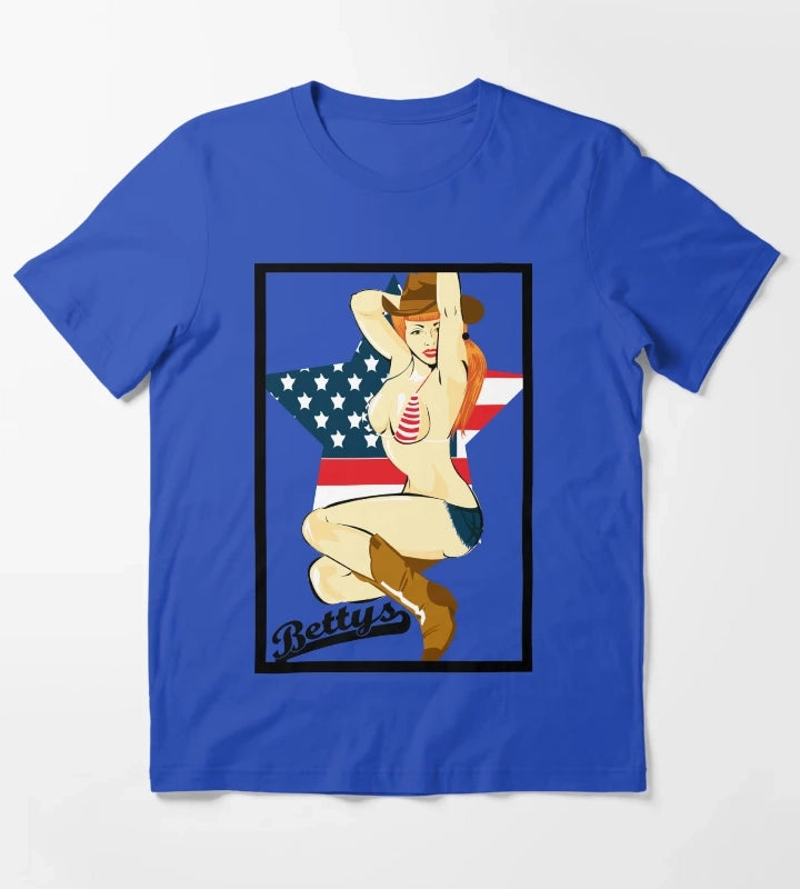 Southern Pin up T-Shirt Blue