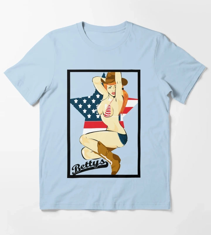 Southern Pin up T-Shirt Sky Blue