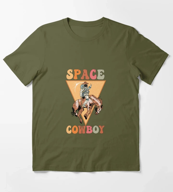 Space Cowboy T-Shirt Olive Green