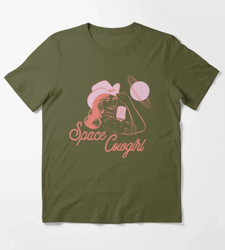 Space Cowgirl T-Shirt Olive Green