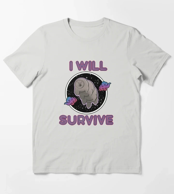 Space Disco Tardigrade T-Shirt Light Grey
