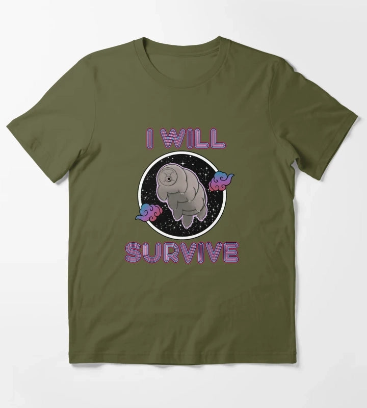 Space Disco Tardigrade T-Shirt Olive Green