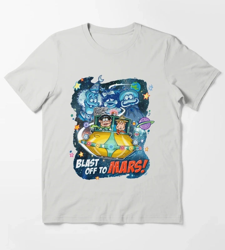 Space Explorer Heading to Red Planet T-Shirt Light Grey