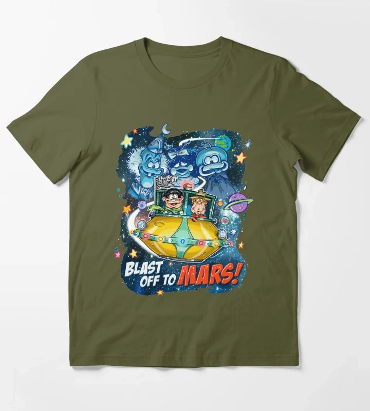 Space Explorer Heading to Red Planet T-Shirt Olive Green